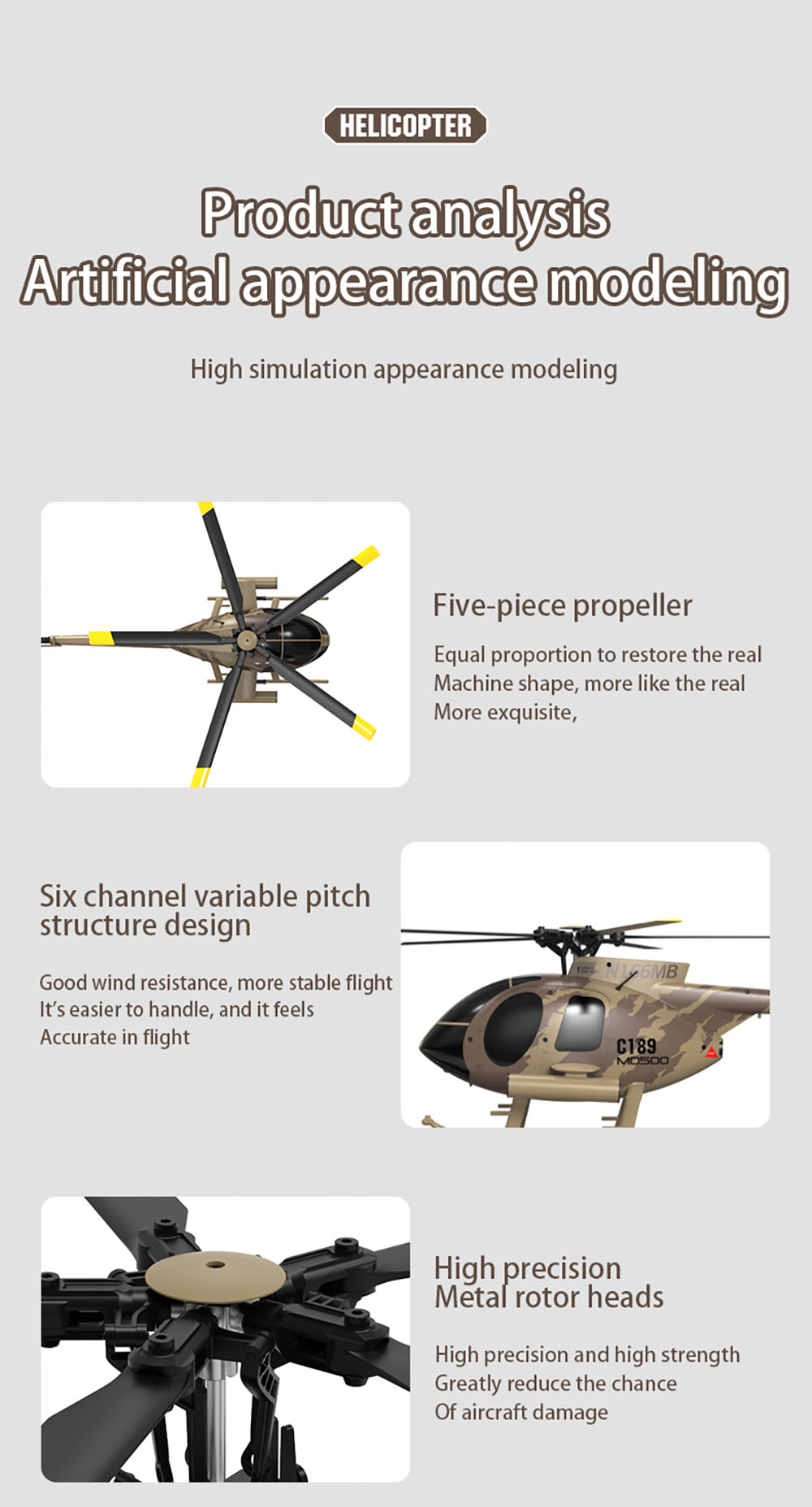 RC-ERA-C189-MD500-24G-4CH-UAV-128-RC-Hubschrauber-ohne-feste-Houmlhe-Single-Blade-Flybarless-RTF-1995135-10